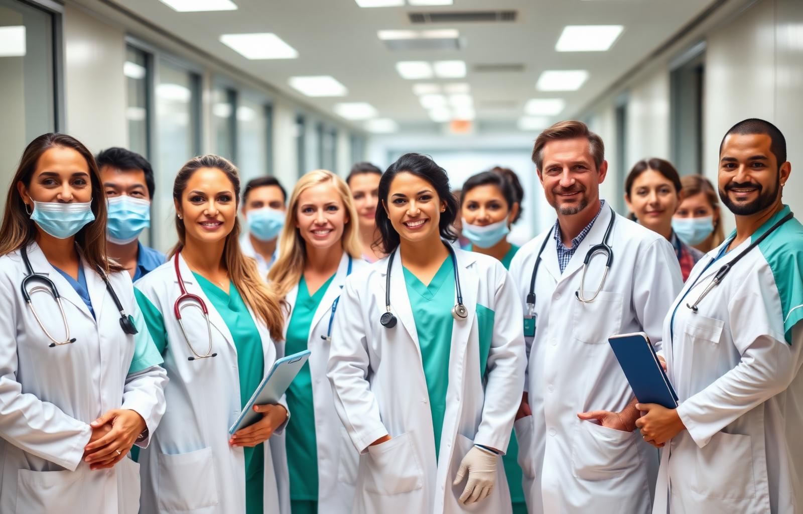 Healthcare team of doctors and clinicians